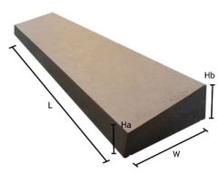 18 inch, 450mm Concrete Utility Once Weathered Wall Coping Stone